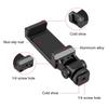 PULUZ Tripod Head Cold Shoes Aluminum Alloy Phone Clamp Holder Bracket (Black)