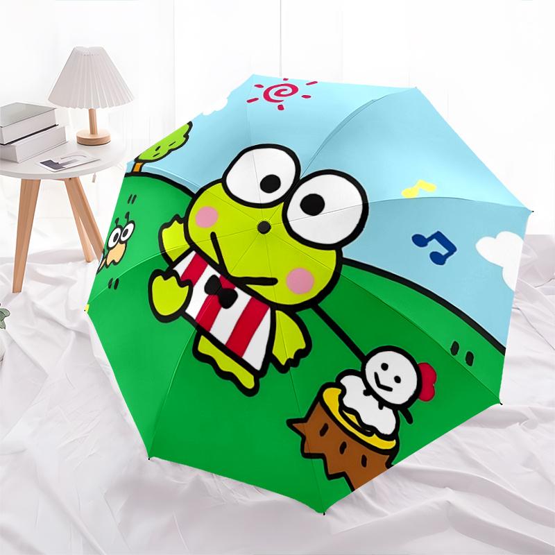 

1pc Keroppi Frog Umbrella - Automatic Opening/Closing with Foldable Design, Iron Frame for Outdoor Use, Perfect Gift for Fans, Travelers, Daily Use, F