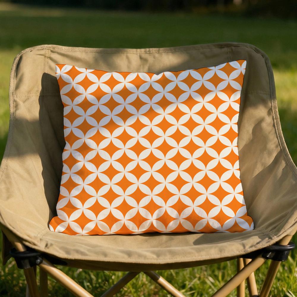 Orange Geometric Cushion Cover Soft Reversible Durable Pillow Cover MultiScene Use for Home Car Daily Comfort