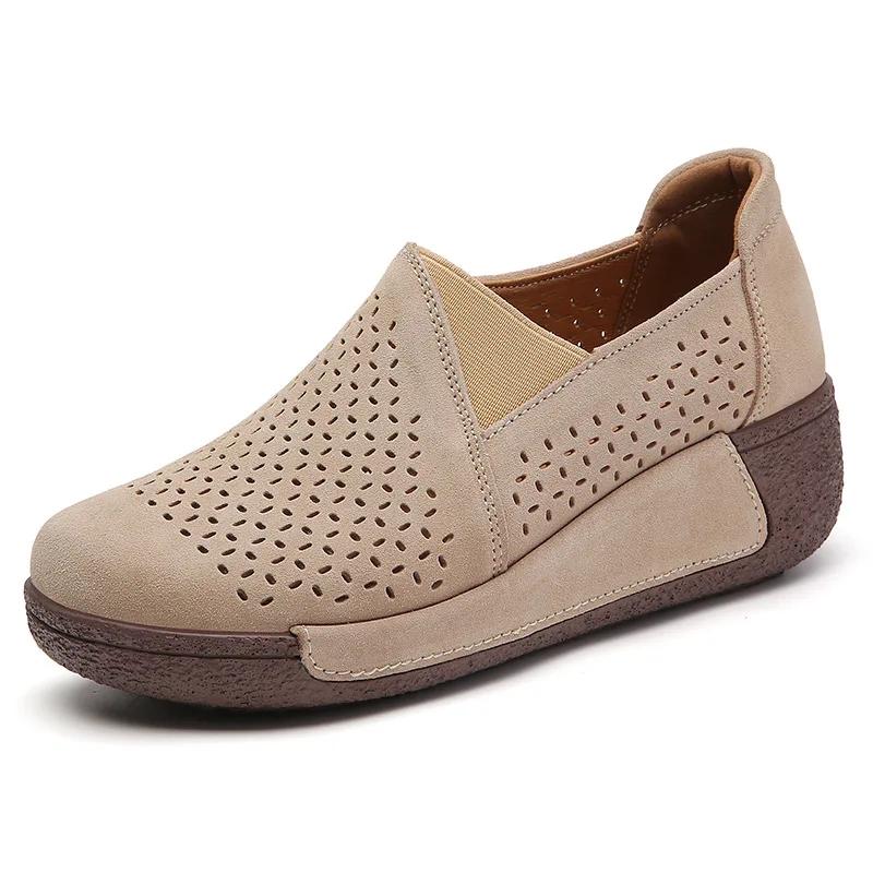 Spring Cow Suede Leather Ladies Loafers Women's Shoes Platform Flats Sneakers Female Moccasins Shoe Women Creepers Slip On Shoes