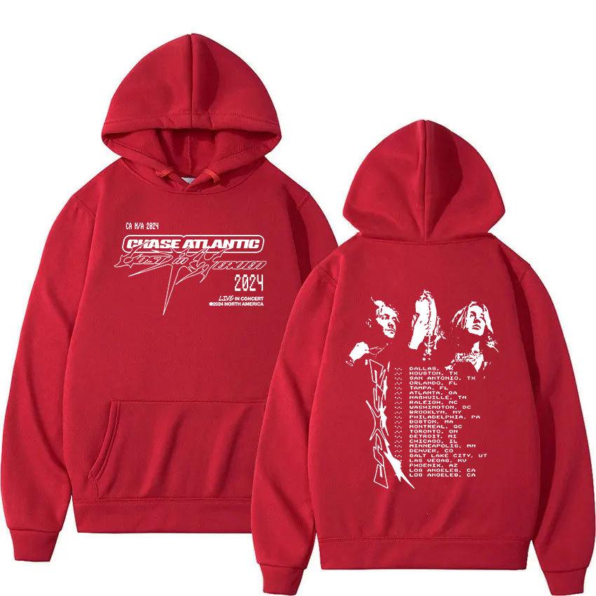 Chase Atlantic Lost In Europe And UK Tour Hot Sale Of The Season Men's Hoodie Geometric Pattern Oversized Long Sleeve Round N...