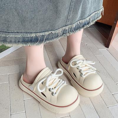 Fashion Women Slippers Platform Fashion Lace-up Clogs Soft EVA Summer Women Shoes Thick Sole Girls Indoor Street Slides Slip-on Sandals