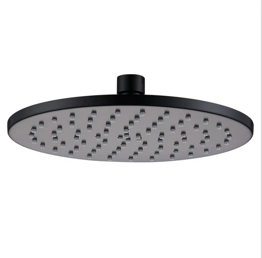 Black 8 Inches Rainfall Shower Head Brass Shower Head Round (Black,Stainless Steel) чёрный