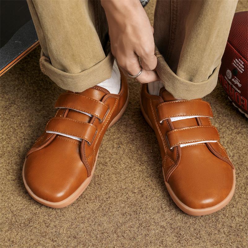 Men Barefoot Casual Flats Wide Palm Driving Shoes orange color Wide Head Walking Shoes White Shoes Large Size