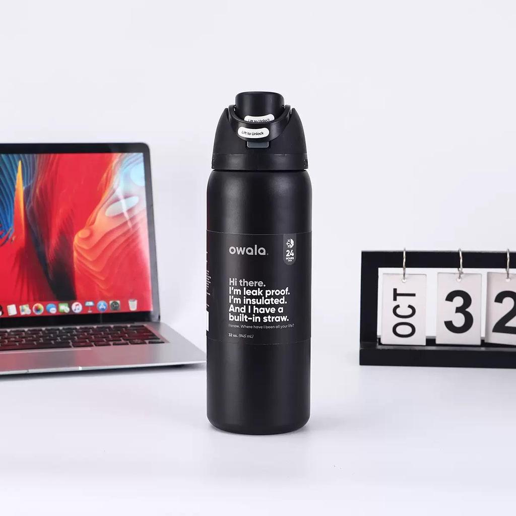 Nueva Botella de Agua Deportiva Owala para Doble Bebida: Acero Inoxidable 304, Aislado al Vacío, Portátil, Gran Capacidad, Vaso para Frutas