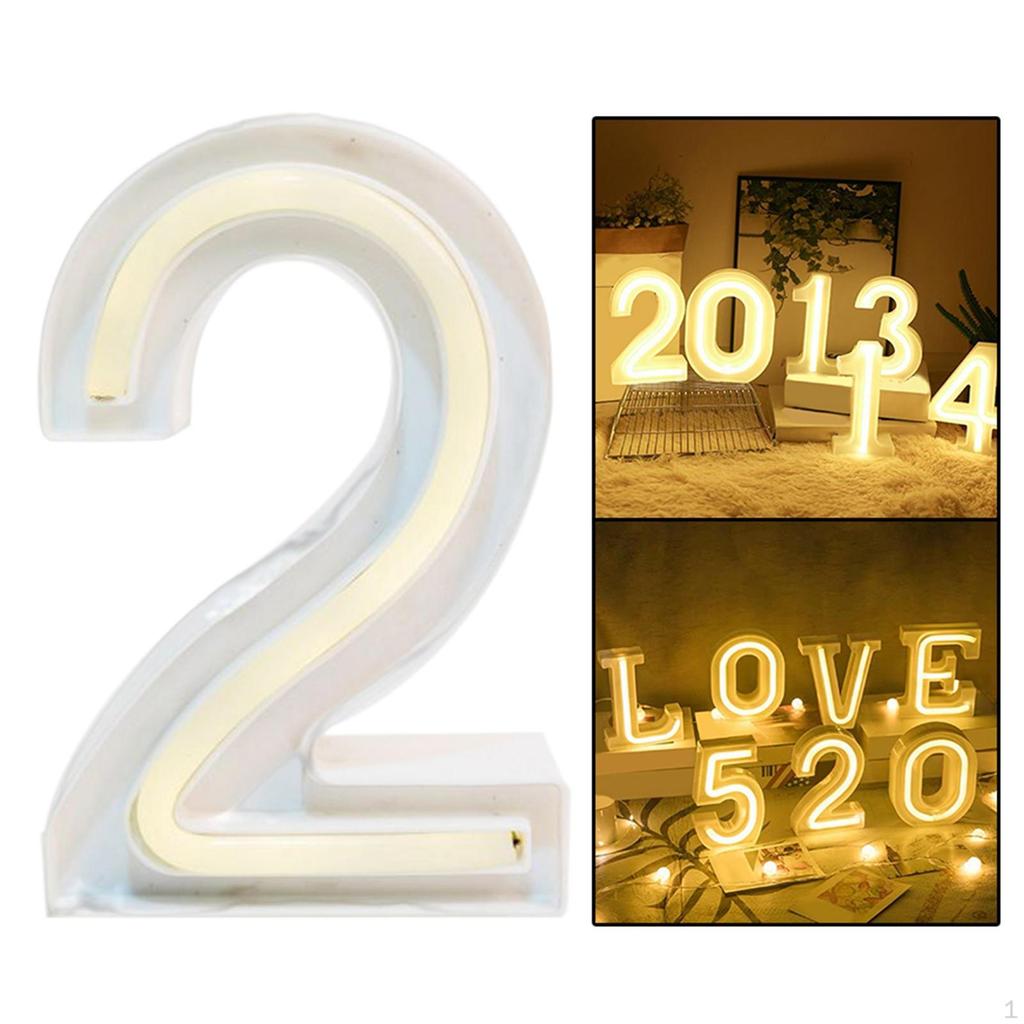 for Bedroom, Battery , Neon Number Sign Birthday Anniversary