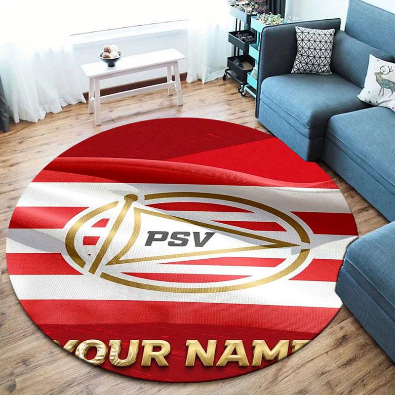 Philips Sport Vereniging Custom Name Round Area Rug,Carpet Rug for Living Room Bedroom Sofa Playroom Decor,Non-slip Floor Mat