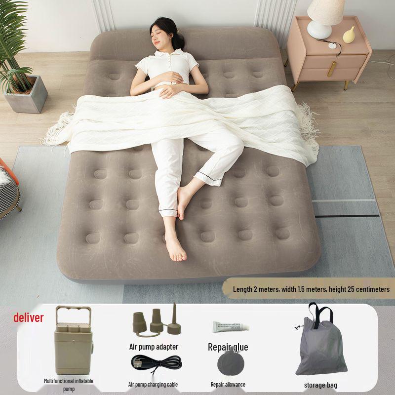 Portable Double Air Mattress: Automatic Inflatable Bed for Outdoor Camping and Travel