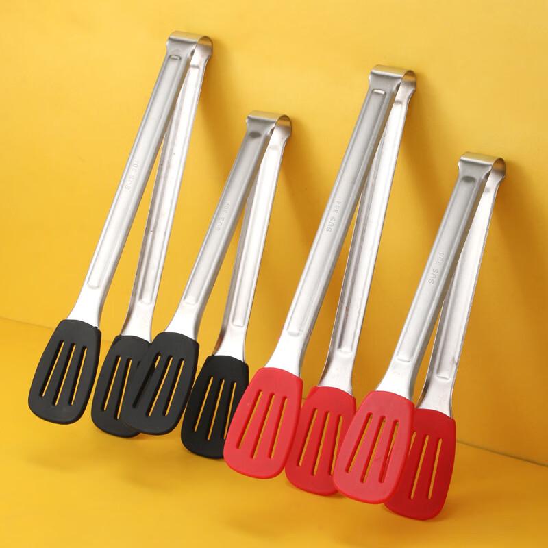 Ruhan Silicone Tipped Stainless Steel Food Tongs