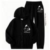 2pcs Girls Cat Print Hooded Jacket Kuromi Sweatpants Set Soft MelodyZip Up Hoodie with Pockets Long Sleeve Casual Outfit for Spring Fall for Outdoor