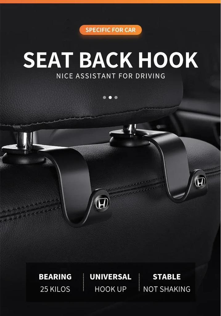 2pcs Portable Car Seat Backrest N Hooks Car Seat Headrest Hook For Honda Civic Fit Jazz Accord CRV HRV City Odyssey Passport