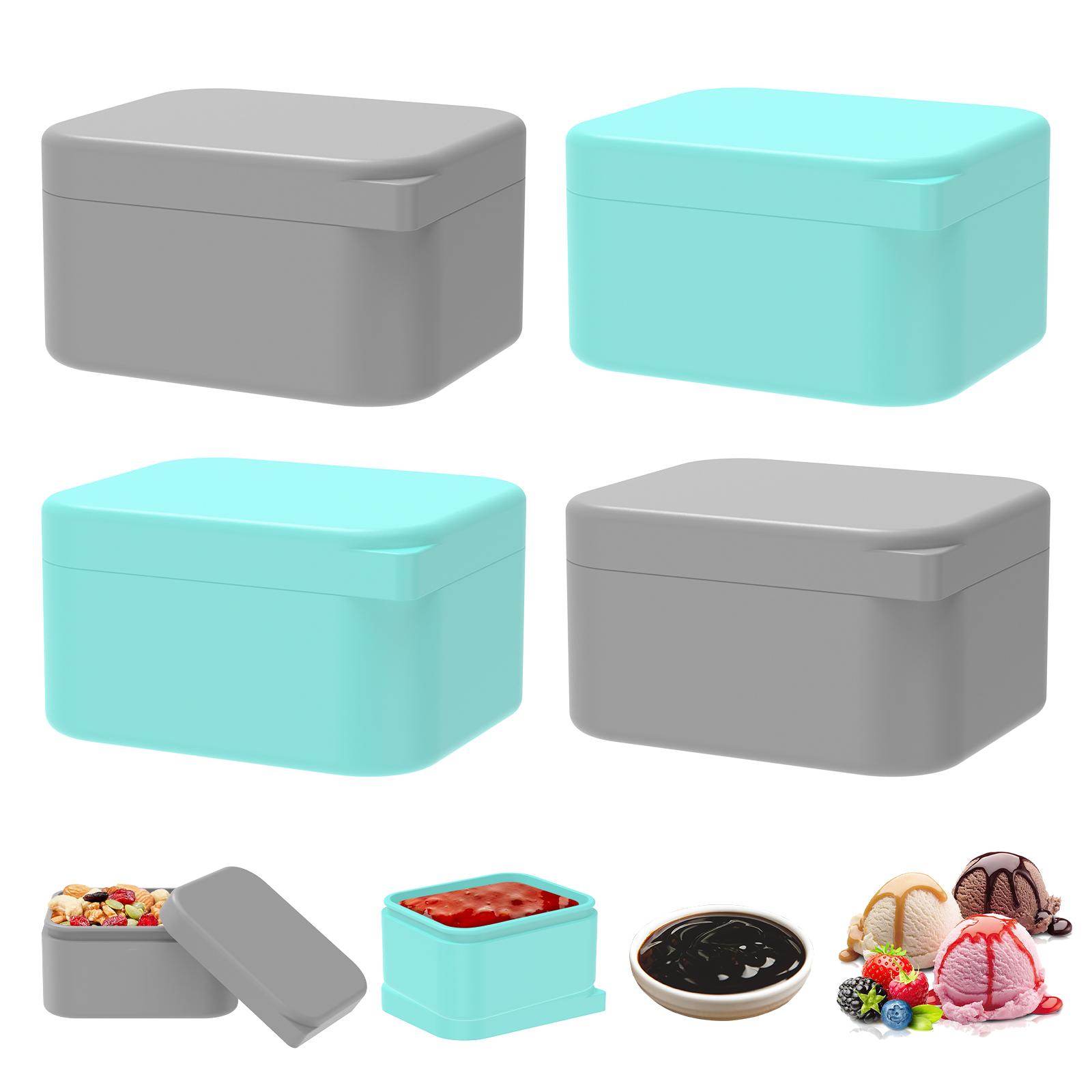 

4 Packs Silicone Lunch Box Dipping Sauce Cup Set for Condiment and Small Snack Leak-proof Liquid Storage Dips Sauce Containers