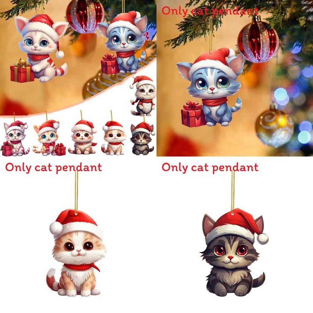 Weihnachtskatze Autoanhänger Acryl Deko Für Festliche Fahrzeugaccessoires