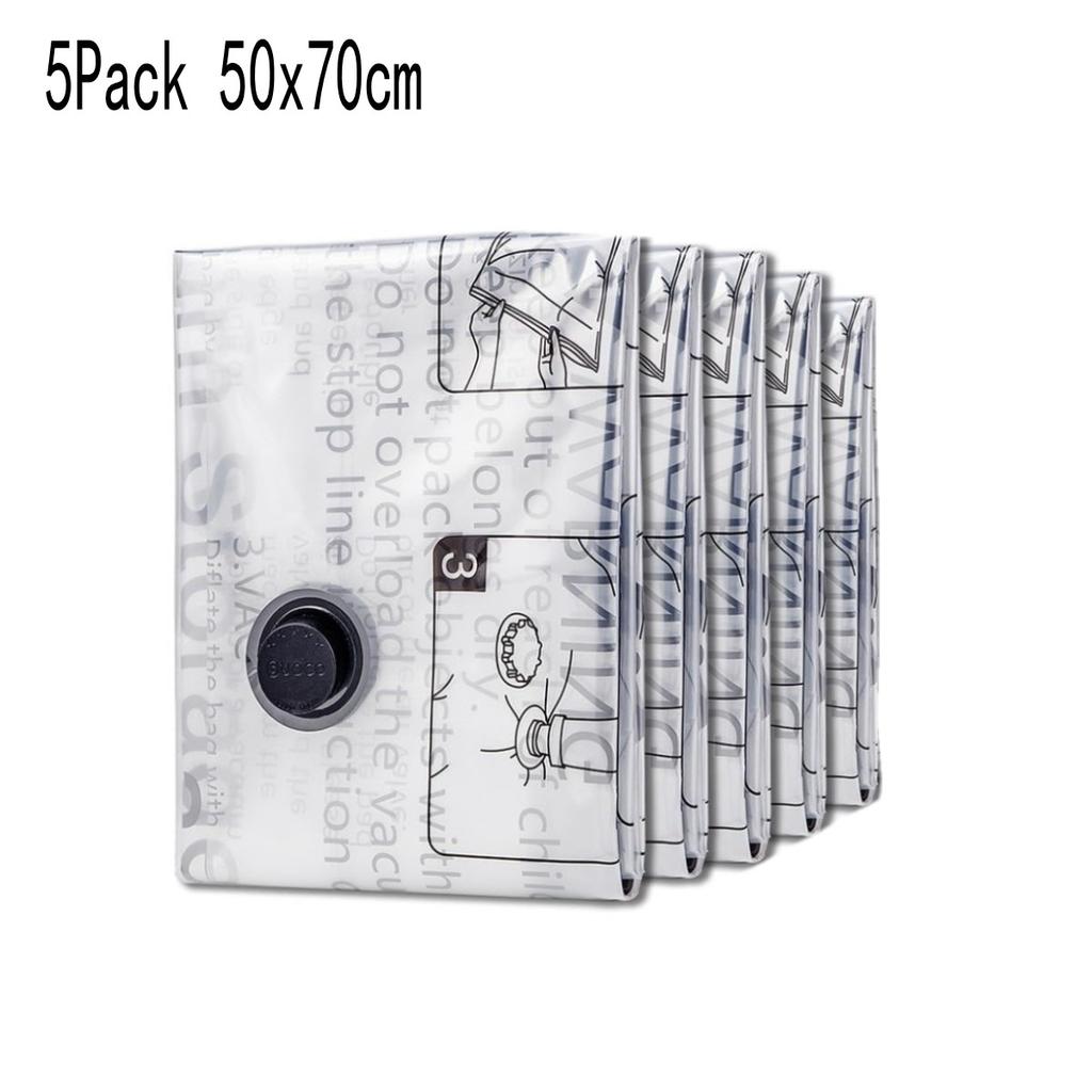 5 Pack Vacuum Storage Bags Space Saver Bags Compression for Comforters Blankets Bedding Organizer Clothes Travel Storage