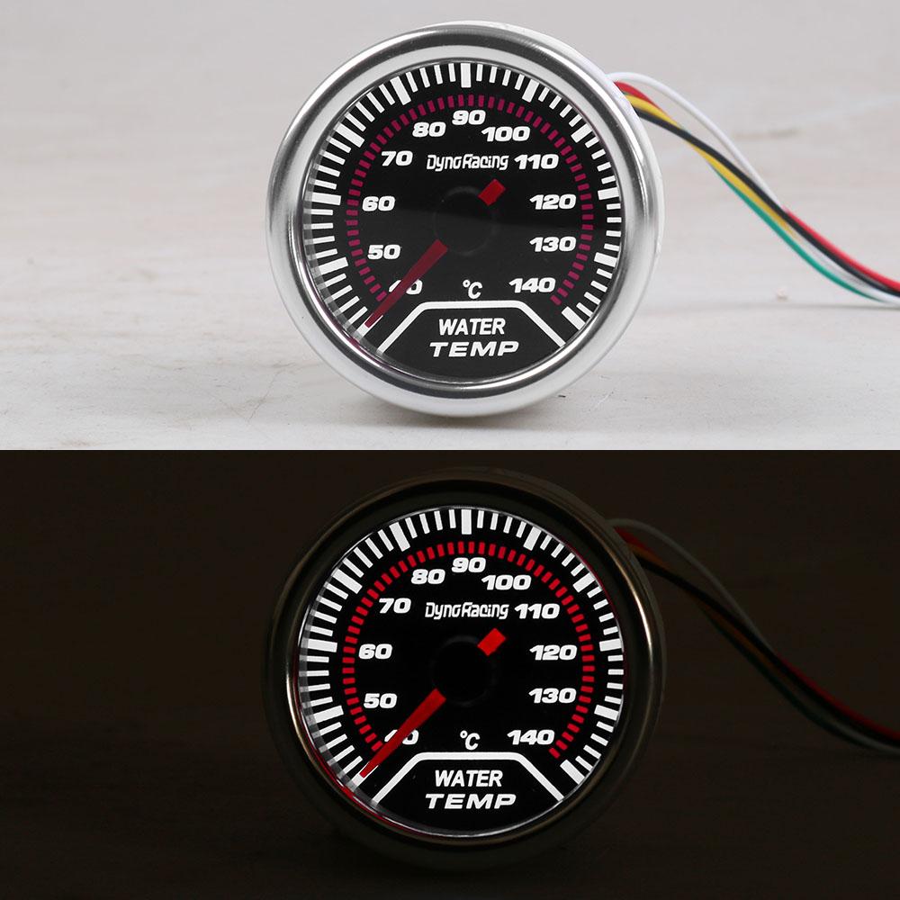 Dynoracing Auto Water Temp Gauge 2" 52mm Smoke Lens 40-140 Celsius Pointer Water Temperature Gauge Car Meter BX101946