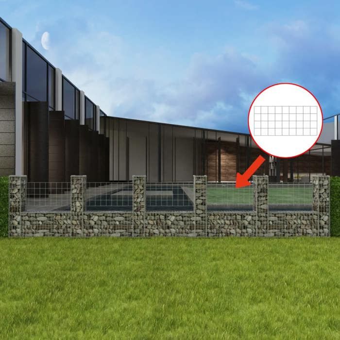 VidaXL Panier de Gabion en Forme d'U Acier 570x20x100 cm Clôture de Jardin 142547