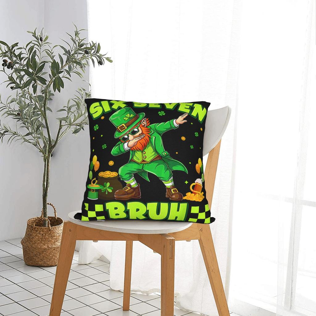 Pillow Cover Six Seven Bruh 67 Funny Saint Patricks 6 7 Meme Cute Funny Pillow Case For Sofa Home Decor Pillowcases