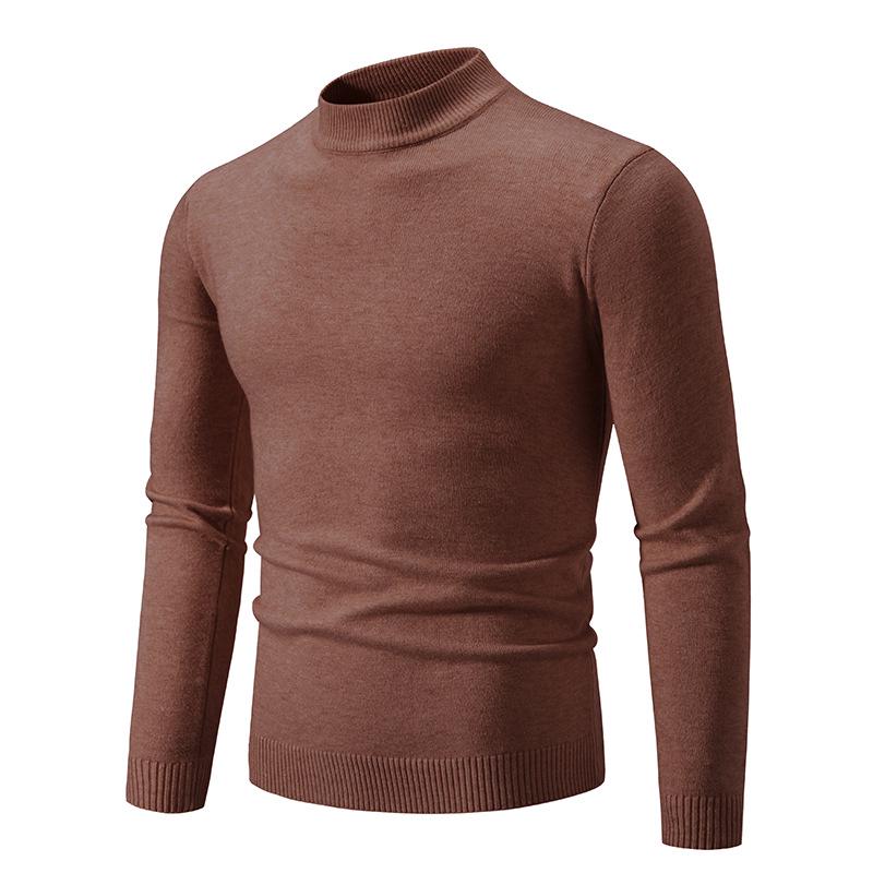 2024 Men's Large Slim Knit Half Turtleneck Sweaters for Autumn & Winter