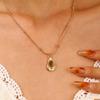 iF ME 5PCS Vintage Brown Opal Pendant Necklaces for Women Maillard Gold Color Metal Geometric Choker Necklaces Y2K Jewelry Accessories