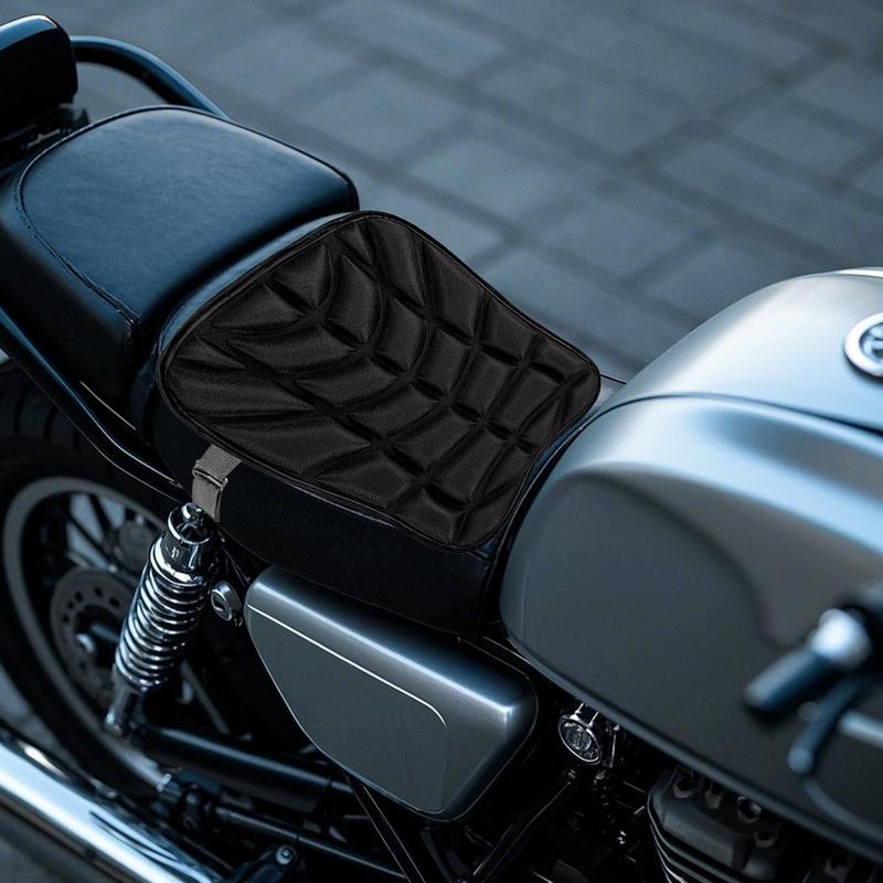 Motorcycle Seat Cushion Breathable PU Comfortable Motorcycle Seat Pad High Elastic Retro Motorbike Accessories For Comfort And