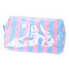 Travel Makeup Bag Large Capacity Water Proof Travel Toiletry Bag Glossy PVC Blue Pink Striped L