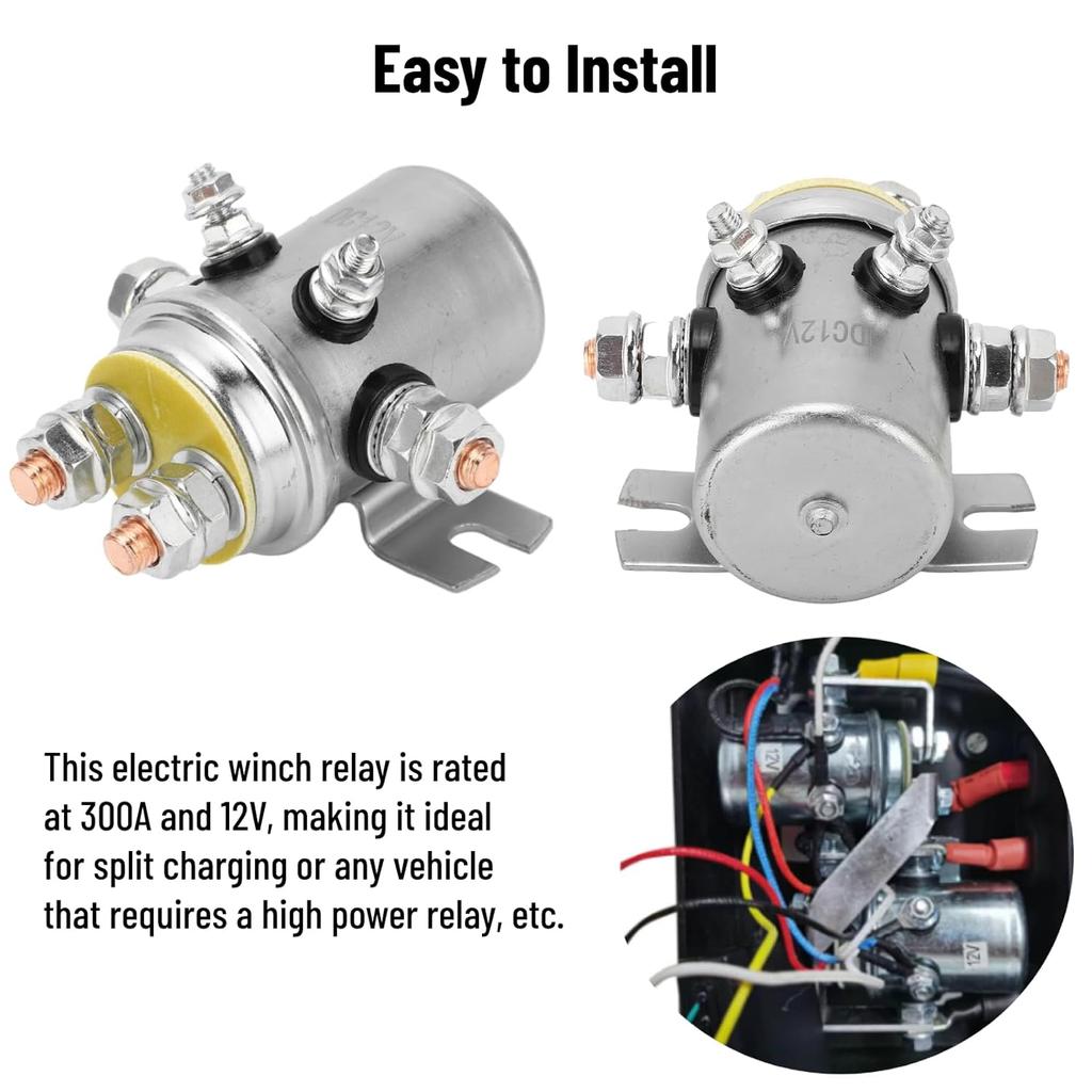 DC 12V Winch Starter Relay Solenoid 600A for Off Road Vehicles and ATVs