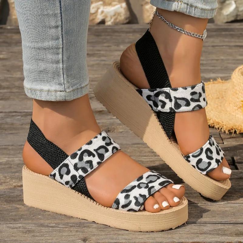 Damskie minimalistyczne sandały na koturnie, codzienne sandały z paskiem na kostce, typu slingback, w jednolitym kolorze, buty dla kobiet z odkrytymi palcami, na grubej podeszwie, sandały na platformie