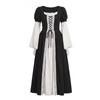 Medieval Renaissance Vintage Style Women's Dress Lace-Up Waist Tie Long Sleeve Court Gown Stage Performance Costume