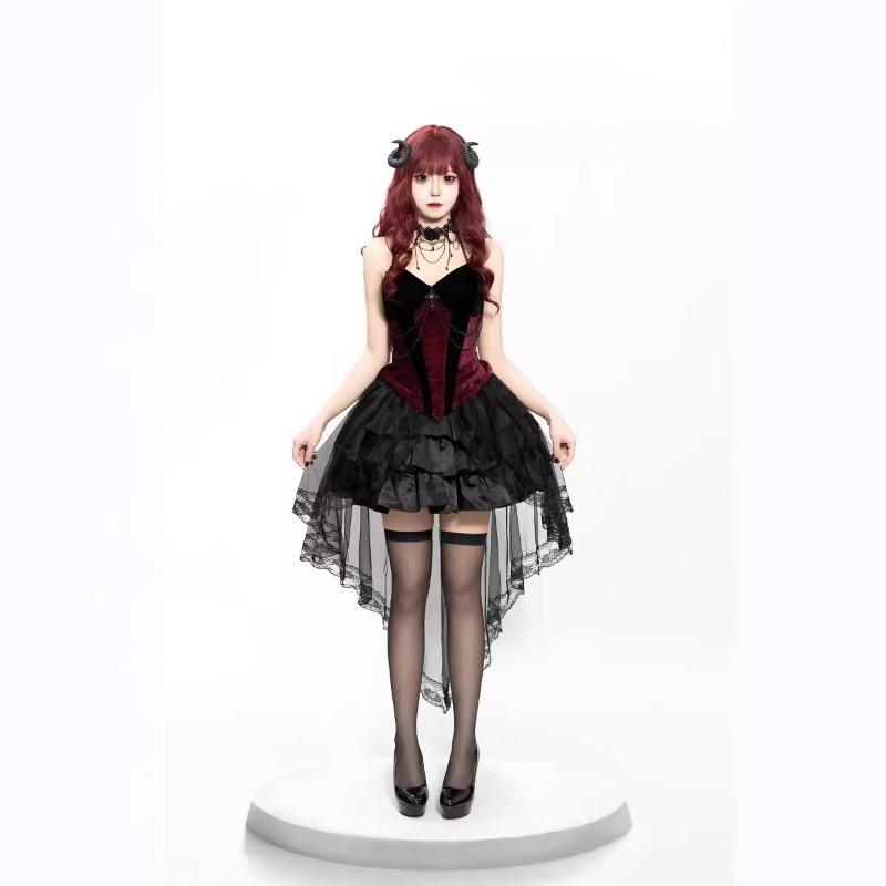 Halloween Adult Duchess Vampire Dark Gothic Witch Stage Cosplay Uniform