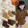 Bocanci de Iarnă pentru Fete Bumbac cu Căptușeală de Blană 2025: Pantofi călduroși din fleece pentru copii