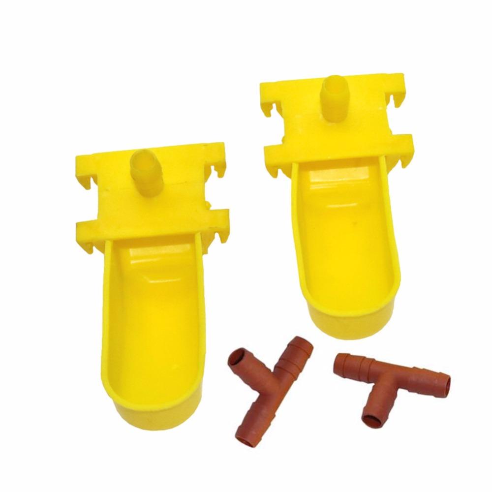 50 Sets Birds Automatic Waterer Cups 9.5mm Connection Tee For Chick Quail Pigeon All Kinds Of Birds Drinking Water