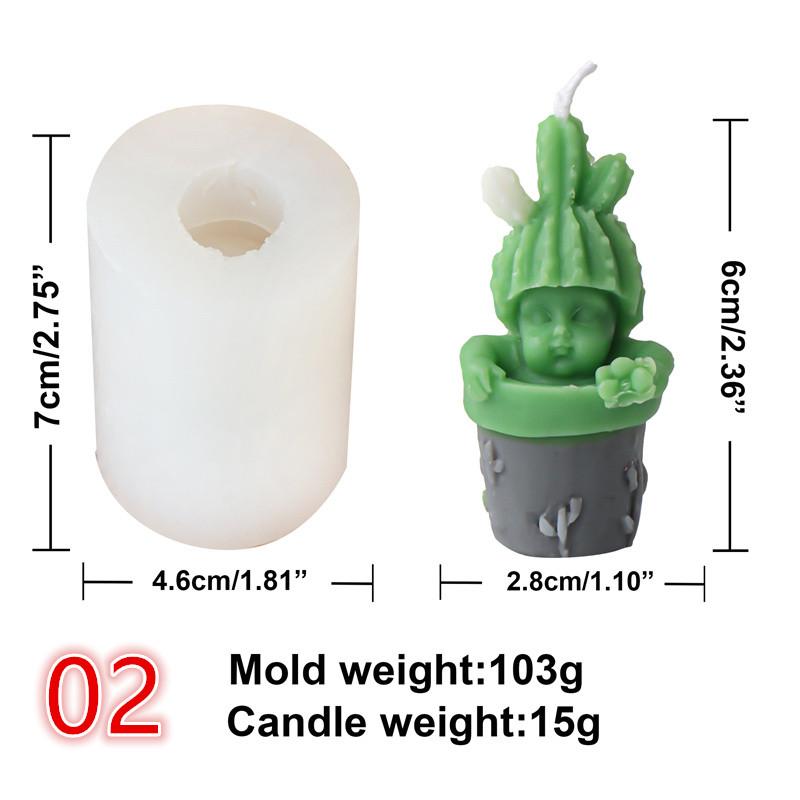 Mini Flower pot baby silicone mold-Cute baby candle Scented candle mold-diffusing stone plaster baby mold-mold for candle making