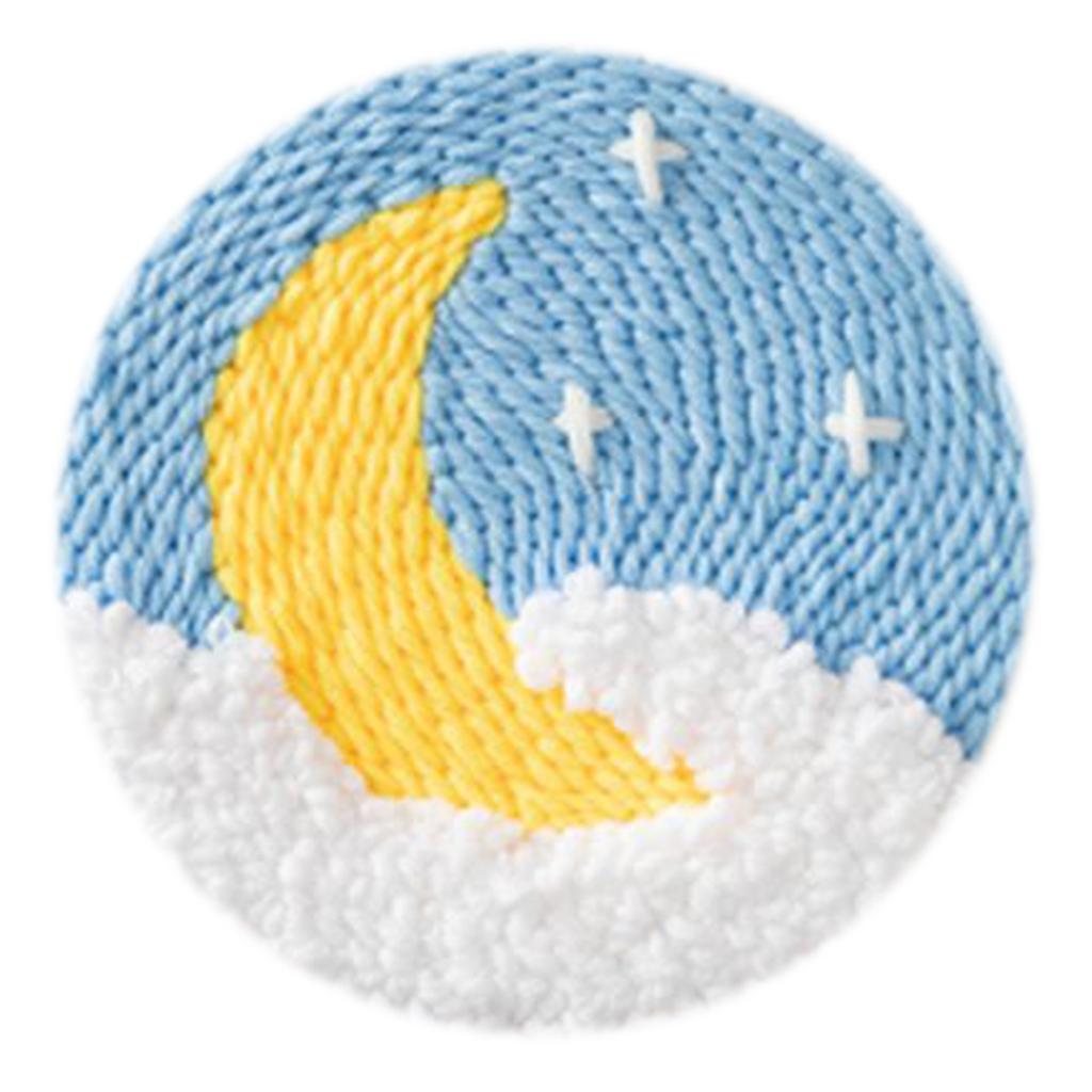 Punch Needle Starter Kit DIY Handicraft Kit for Beginners Adults Moon Needle Punch Embroidery Kit DIY Crafts Gift