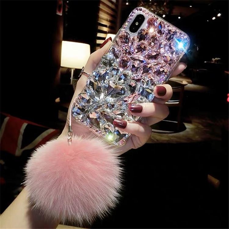Applicable To Apple 15Plus Mobile Phone Case Tide Rhinestone Iphone16 Hairball 17 Creative Max Women'S 11Pro Tide