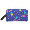 Retro 80er 90er Ikonen Geometrischer Druck Make-up Tasche Reise Kosmetiktasche Tragbare Kulturtasche Organizer Beutel mit Reißverschluss und Griff