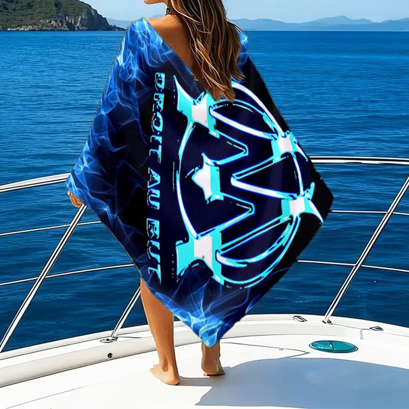 Flame Logo Design Printed Beach Towel, Super Soft Microfiber, Perfect Gift Birthday, for Pool, Beach, Travel, for family and friends