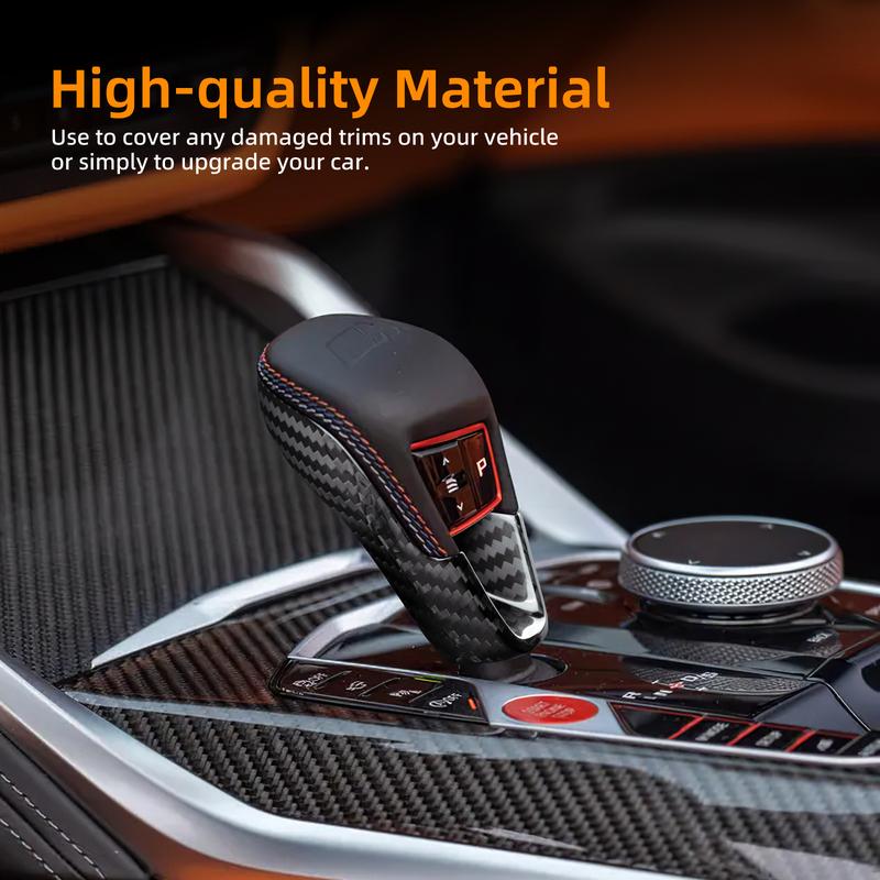 Real Carbon Fiber Gear Shift Knob Cover Car Interior Retrofitting for BMW M2 G87 M3 G80 M4 G82 G83 X3M F97 X45 F98 F95 2021-2025.