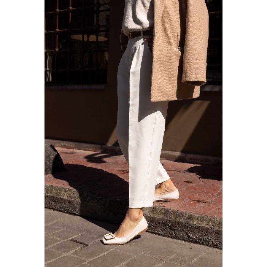 Pantofi plati de dama din piele naturala