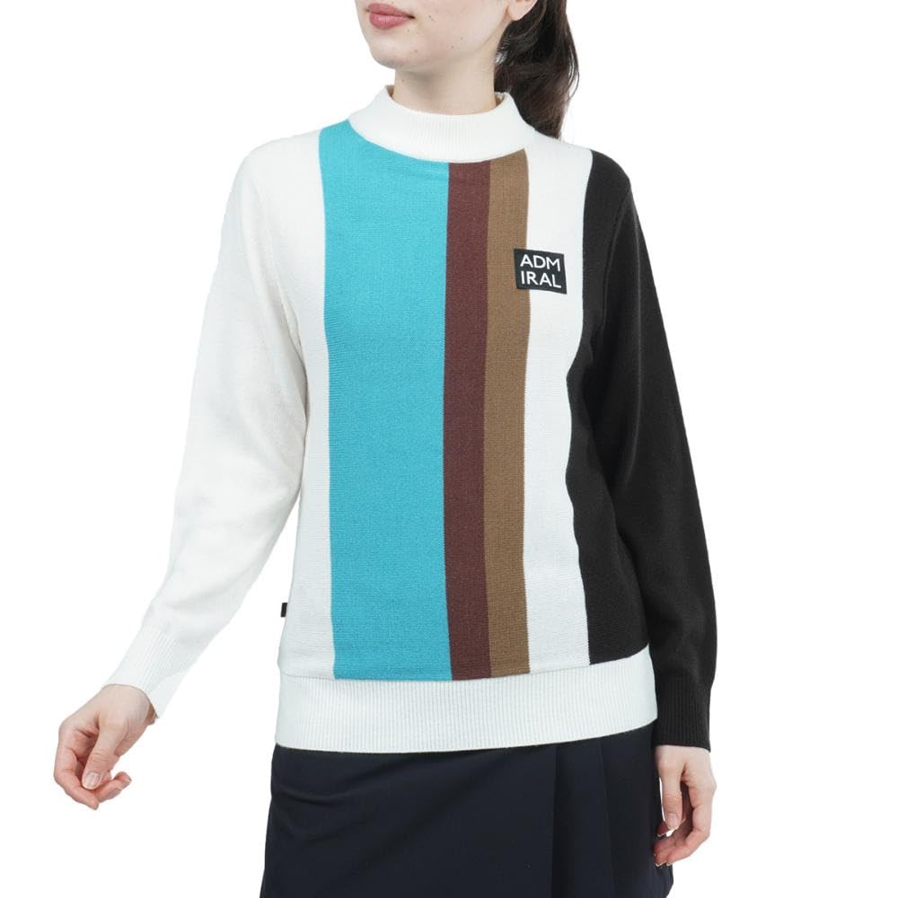 

Admiral Golf ADLA289 Women s Multicolor High Neck Sweater, White, Size M