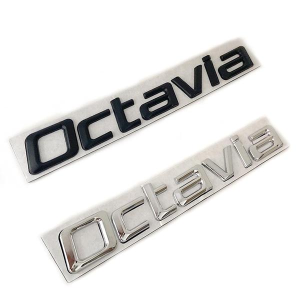 3D kovová vysokokvalitná nálepka na auto Octavia Štýlové písmená Slová Označenie pre zadný kufor Odznak Logo Nálepka Emblém Auto príslušenstvo
