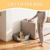 Cat Litter Box Semi-Enclosed High Sides with Scoop Open Top Semi Enclosed Litter Box for Cleaning Odor Control Indoor Office