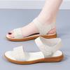 Women Black Wedge Sandals Summer White Dressy Open Toe Casual Thick Sole Platform Heel Sandals Plus Size
