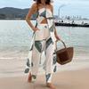 Cross-border Amazon 2025 Summer New Printed Sexy Long Halter-neck Top Set Casual Straight-Leg Pants
