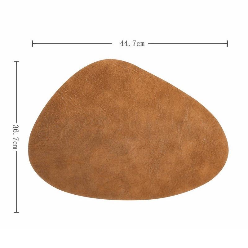 Trendy Irregular PU Leather Placemat And Coaster Waterproof And Oil-Proof Table Mats Western Restaurant Heat-Insulating Mats