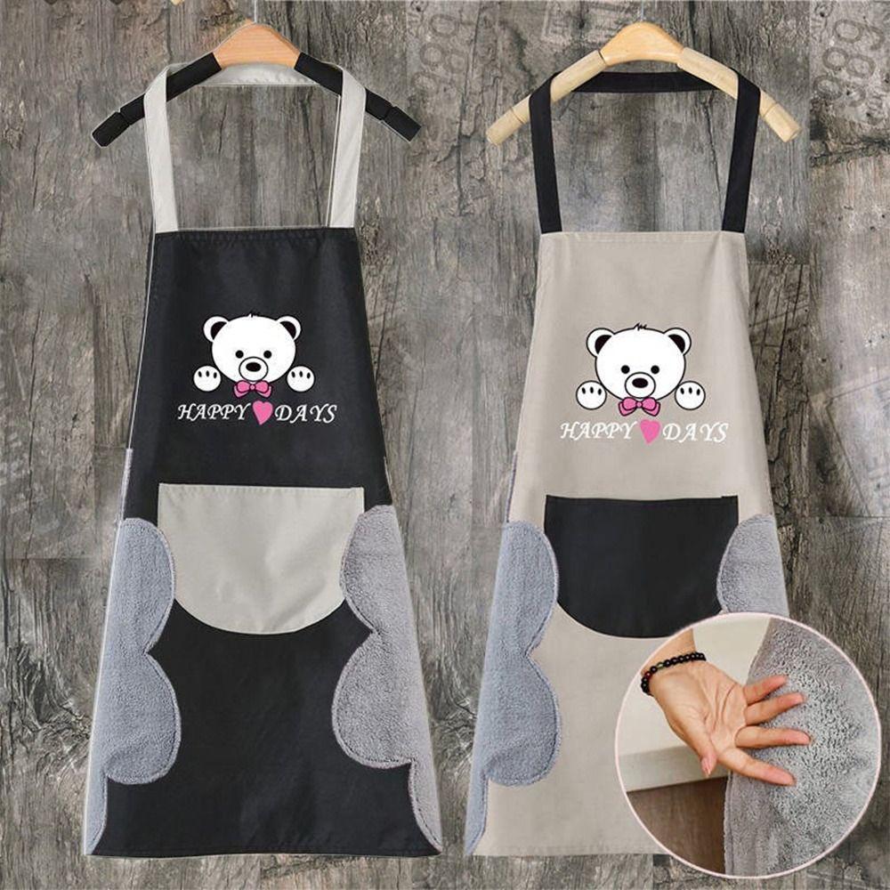 With Hand Towel Kitchen Apron Waterproof Restaurant Uniform Household Antifouling Apron  Barber