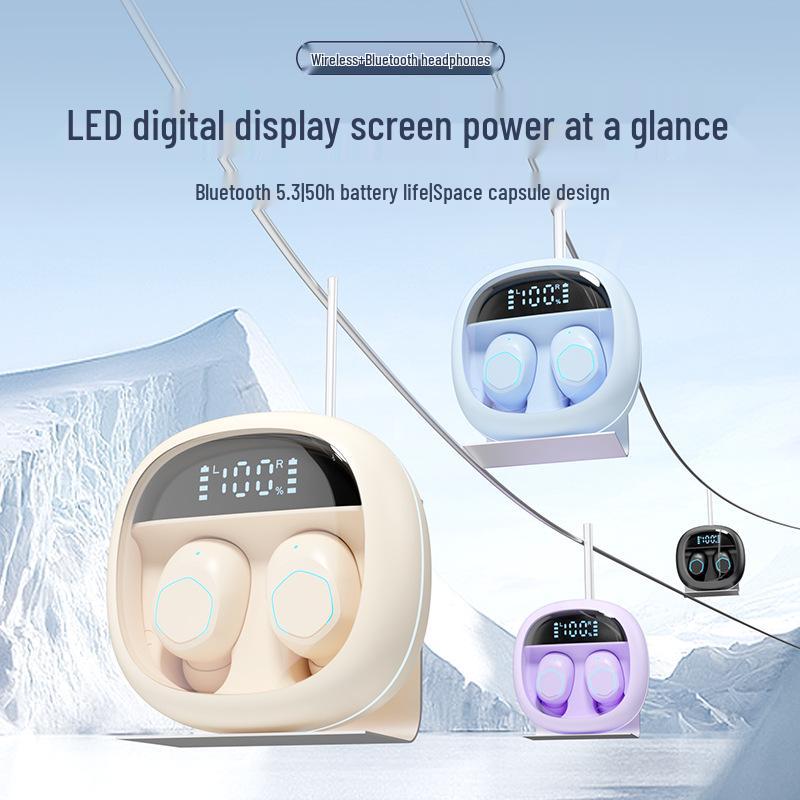 M41 Wireless Bluetooth Earbuds: Noise-Cancelling, Long Battery, 5.3 Smart Display, Transparent Design