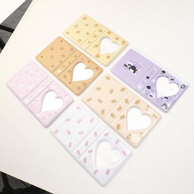 3palcové mini fotoalbum, roztomilé kreslené album s medvědem, láskyplné srdce, duté Kpop držák na fotokarty, idol hvězdy, honící pořadač, sbírat knihy