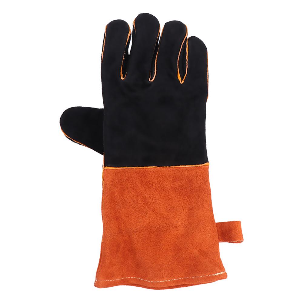 1 Pair Cowhide Leather Leather Welding  Gloves Labor Protection Welder Gloves  Welding Gauntlets