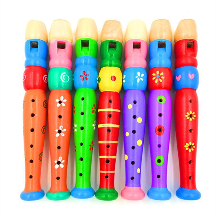 Children s 6-Hole Cartoon Wooden Soprano Flute - Educational Musical Toy