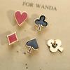 i-Remiel Popular Small Poker Cufflinks Pins and Brooches for Women Men Zinc Alloy Broche Brooch Badges Shirt Collar Accessories